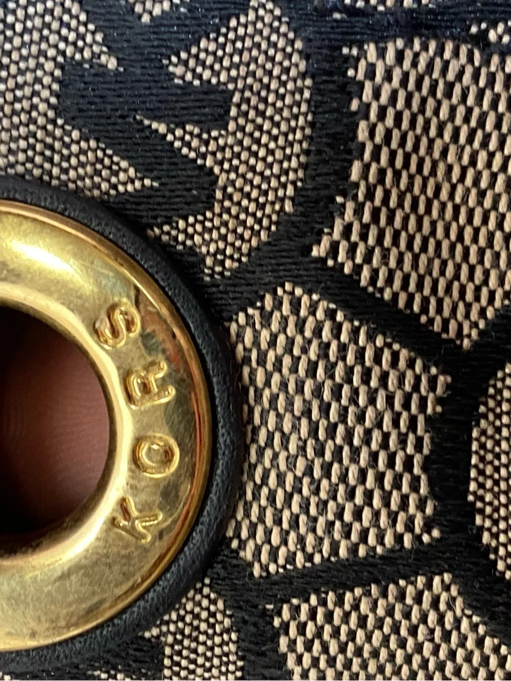 Michael Kors Beige and Black MK Logo Tote